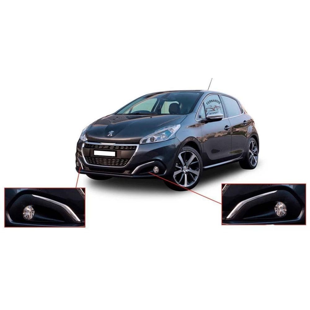 Moldura Milha Peugeot 208 2017 2018 Com Friso Cromado O Par