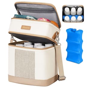 Bolsa térmica de leite materno Mancro Dupla Camada Isolada Bege