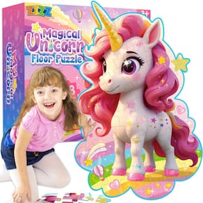Quebra-cabeça de chão ZIZZ Unicorn 48 peças para crianças de 4 a 8 anos
