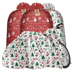 Sacos de presente de Natal Hommay Extra Large 183x152cm 4 unidades