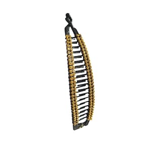 Kit Cabelo Preta Banana Com Pedra Strass 15Cm 24 Presilhas