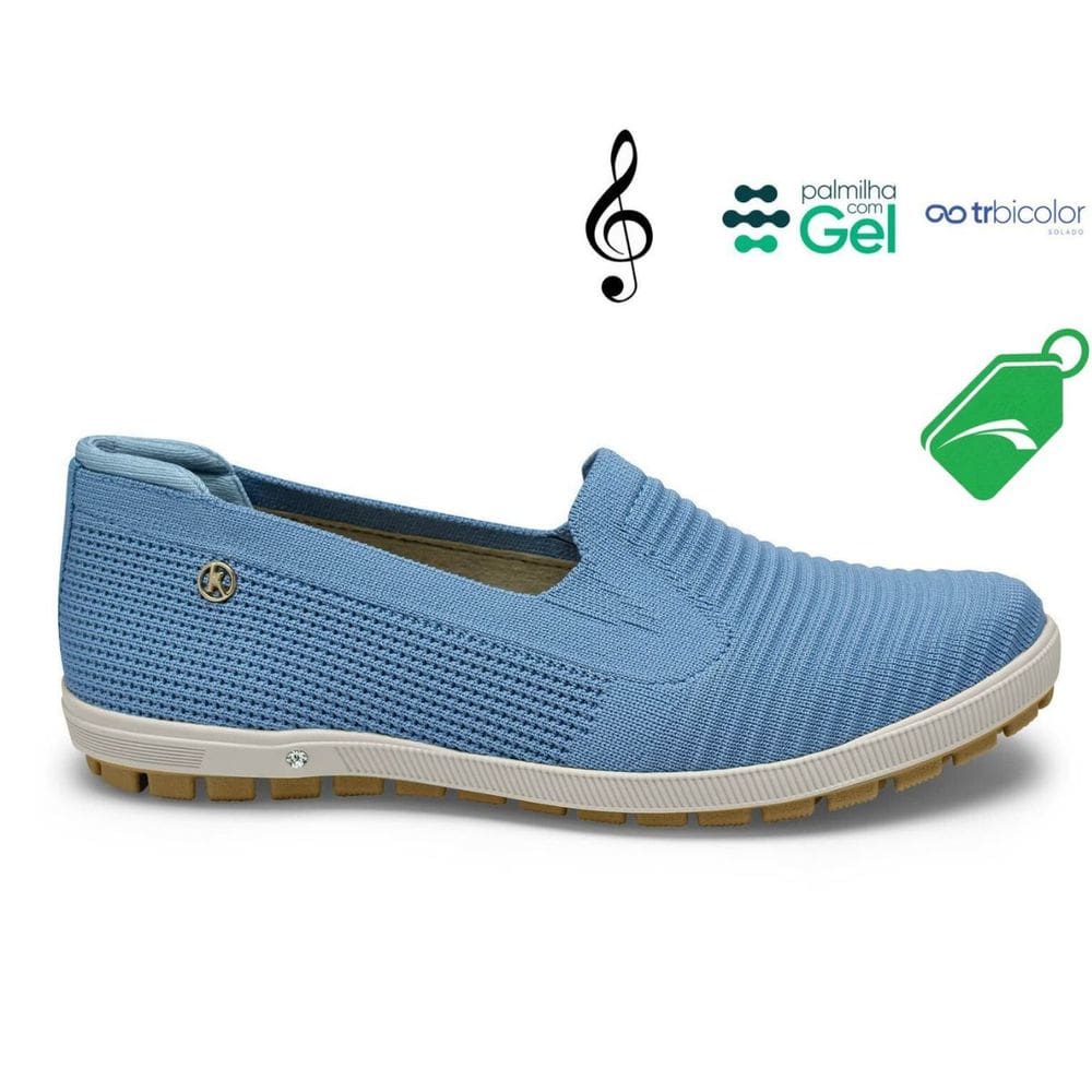 sapatilha feminina kolosh slip on malha | Ponto
