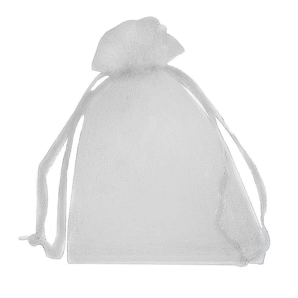 Kit Saquinho De Organza Cinza Tamanho 7X9 Cm - 50 Unidades