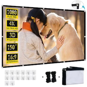 Tela de projeção XINLEMY 150 polegadas 4K 16:9 HD dobrável