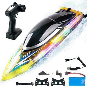 Barco RC BEZGAR RH709 amarelo 40 cm 30 km/h de velocidade à prova d`água