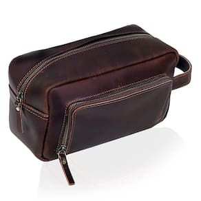Bolsa de higiene pessoal C CUERO Leather Travel Dopp Kit para homens