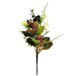 Folhagem Mista Semente Laranja 32X34X12Cm Planta Artificial