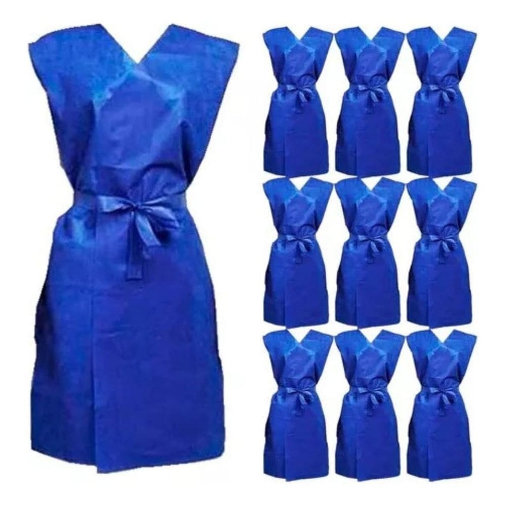 Avental Descartável Azul Sem Manga Gramatura 30Gr Pct C10Un