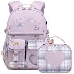 Mochila ACESAK para meninas, crianças, adolescentes, mulheres, casuais, viagens, roxa