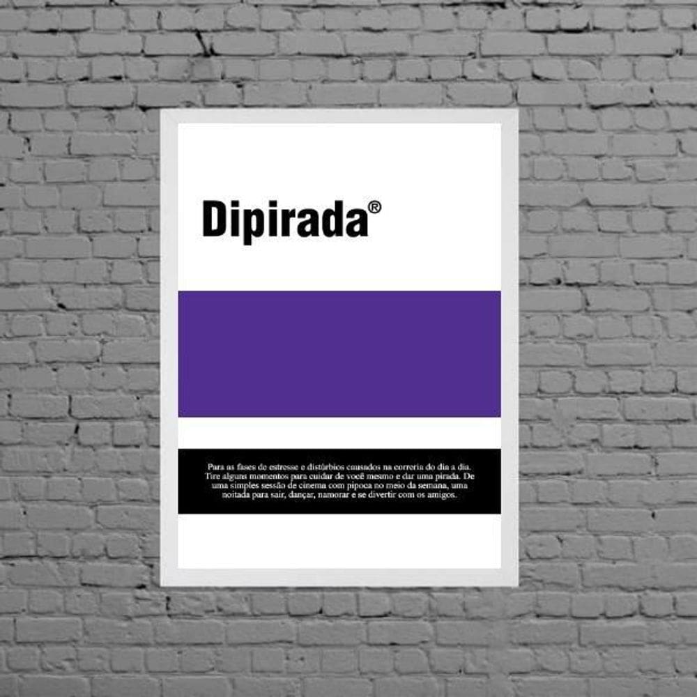 Quadro Decorativo Remédio Dipirada 45X34Cm Moldura Branca