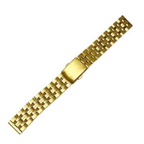 Pulseira Para Relógio 24Mm-Reta Aço Dourada