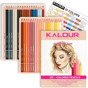 Conjunto de lápis de cor KALOUR PDAS 36 tons de pele com lápis Blender