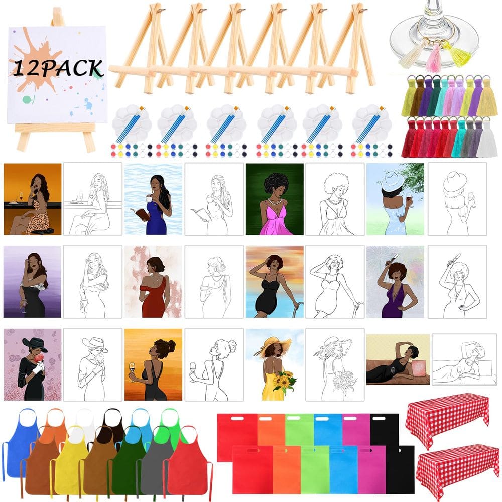 Kit de pintura em Tonly Sip and Paint com tela pré-esticada