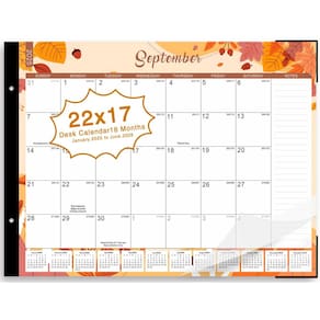 Calendário de mesa REHOUSING 2025-2026 22x17cm com capa de plástico
