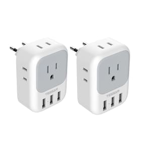 Adaptador de tomada de viagem TESSAN US para a Europa com 4 tomadas AC, 3 USB