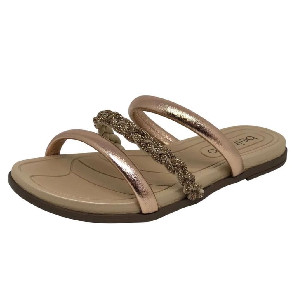 Rasteirinha Feminina Strass Flat Beira Rio 8507.104