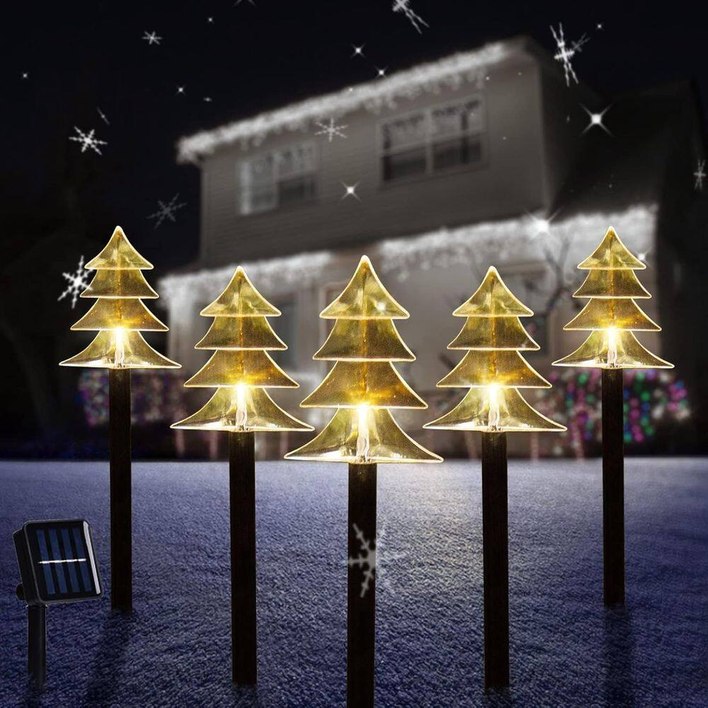 Solar Christmas Pathway Lights SPRKLINLIN, pacote com 5 estacas