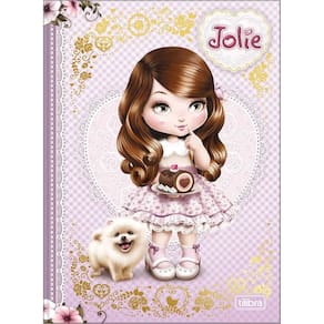 Caderno Brochura Colegial 160Fls Jolie Vintage Lilás Tilibra