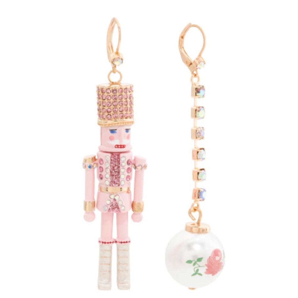 Brincos Betsey Johnson Nutcracker Linear Ball Mismatch