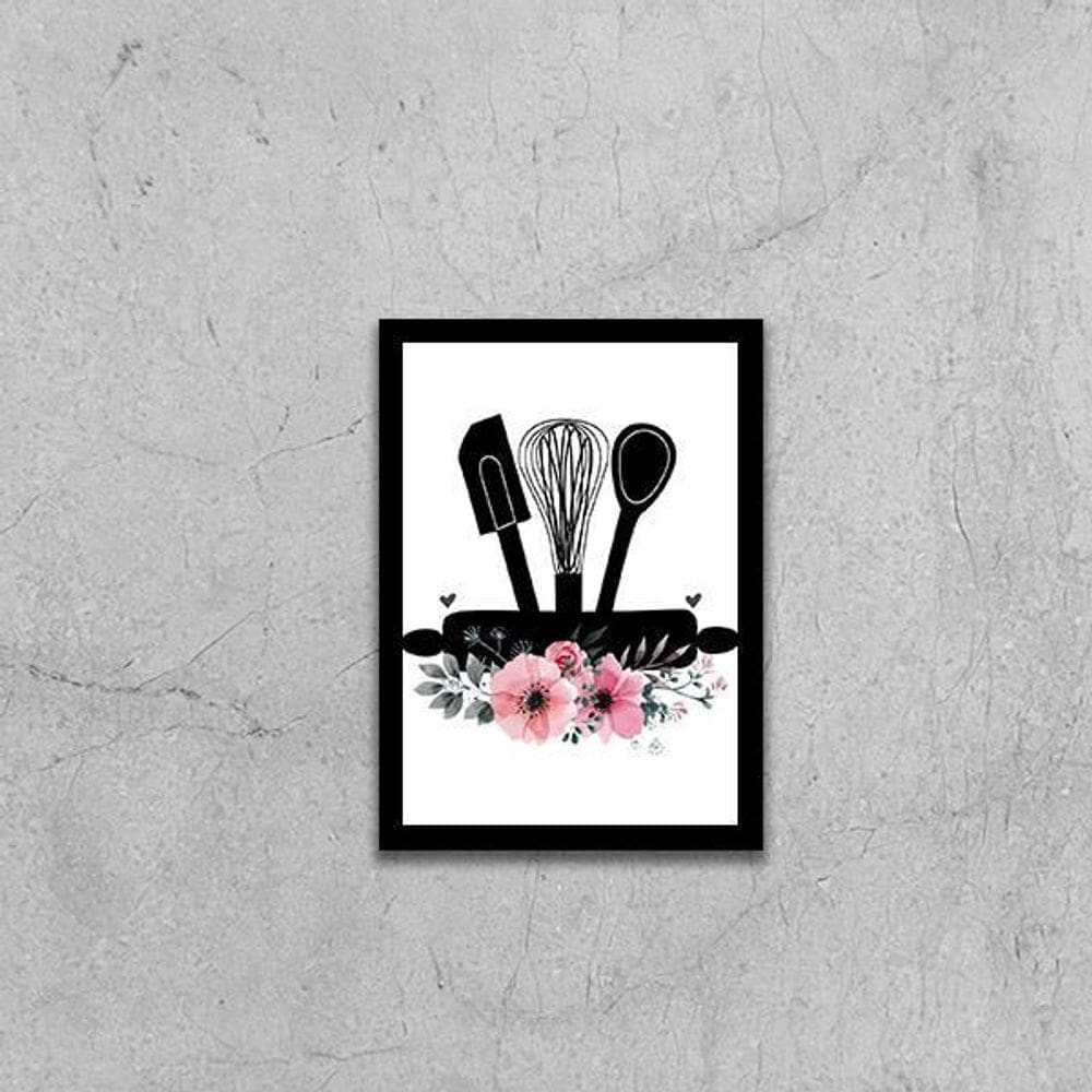 Quadro Utensílios De Cozinha 24X18Cm