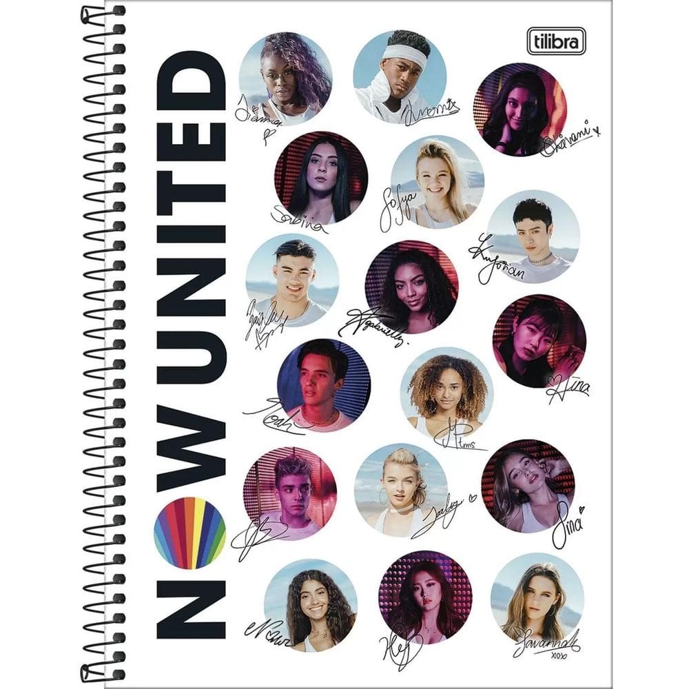 Caderno Now United Capa Dura 1 Matéria 80 Folhas Fotos