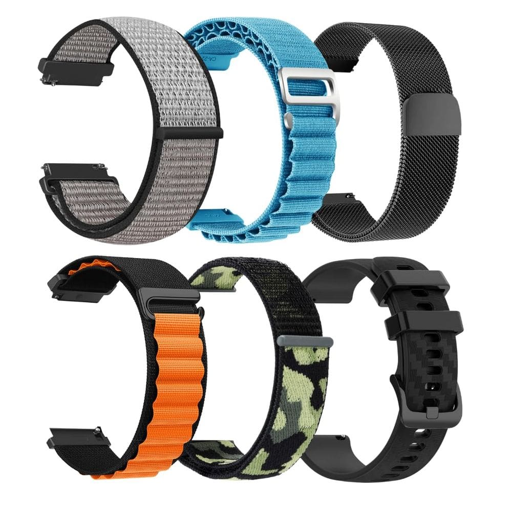 Pulseiras de relógio CARBINOX 22 mm duráveis (pacote com 6) para relógios inteligentes