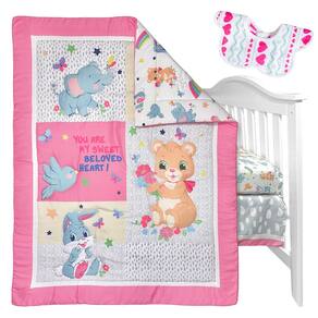 Conjunto de cama de berço Trend`lay de 4 peças para menina