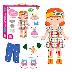 Brinquedo Educativo Em Madeira Alinhavo Veste & Brinca 38 Peças - Nig Brinquedos