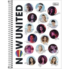 Caderno Now United Capa Dura 1 Matéria 80 Folhas Fotos