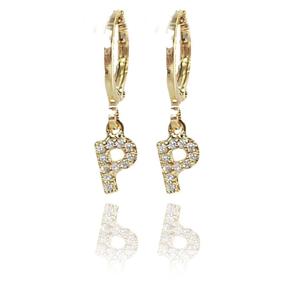 Brinco Argolinha De Letras Com Zircônias