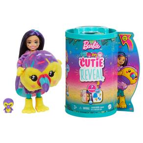 Boneca Barbie Cutie Reveal Chelsea com fantasia de tucano da selva