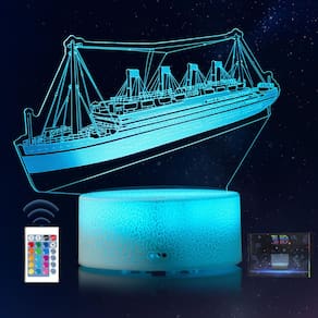 Luz noturna DABAORRY Cool 3D Ship Model 16 cores para crianças