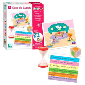 Jogo Gato De Sapato Linha Crescer Pedagógico Em Madeira Com Perguntas De Memória - Nig Brinquedos