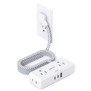 Cabo de extensão plano Power Strip BESHON de 1,8 m com 4 tomadas, 3 USB