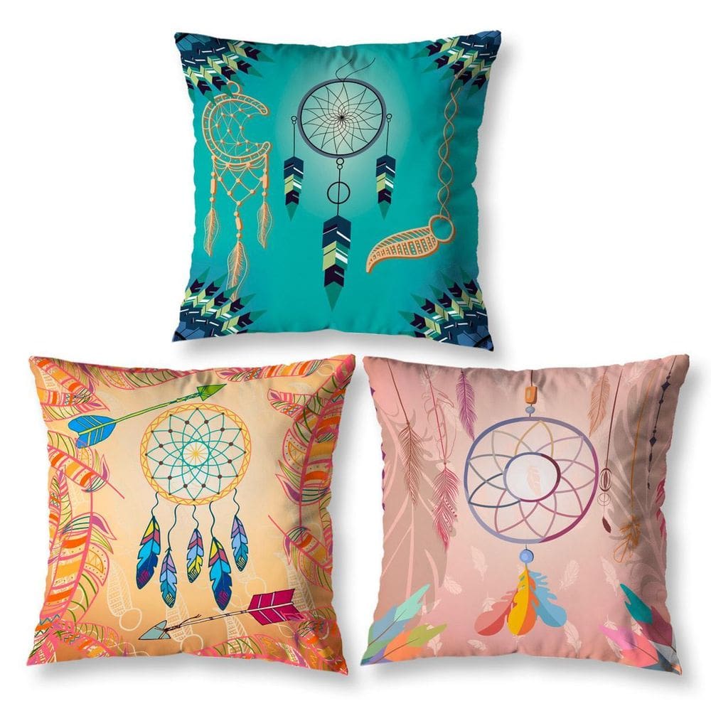 Kit 3 Almofadas Cheias 40Cm X 40Cm Estampadas Sonhos