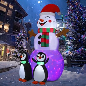 Pinguim e boneco de neve infláveis de Natal de 6 pés de altura
