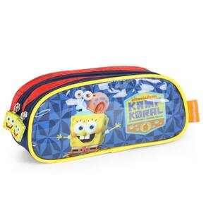 Estojo 2 Repartições Escolar Bob Esponja Kamp Koral Vermelho
