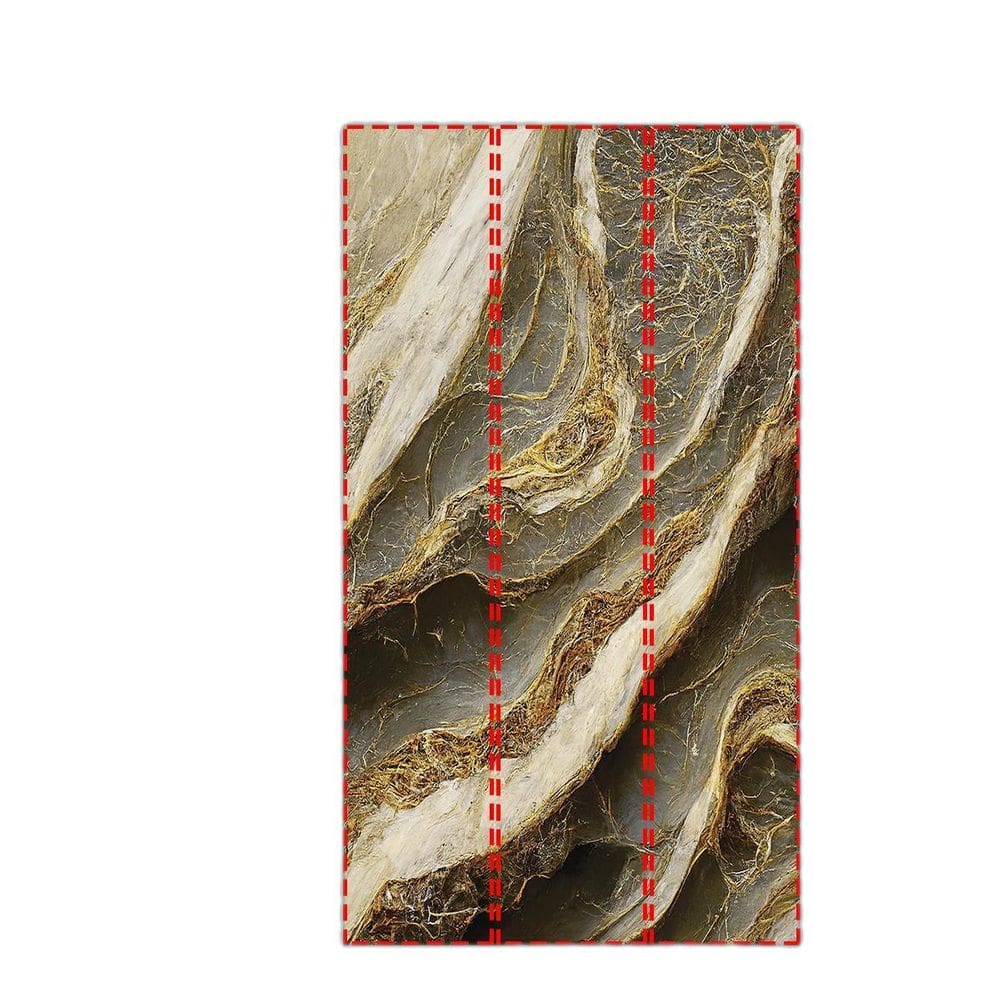 Papel De Parede Painel 3D Mármore Cinza Com Dourado 1,5M
