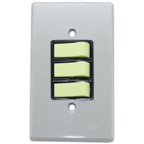 Interruptor Parede Triplo Simples 10A Prata Radial 1801004