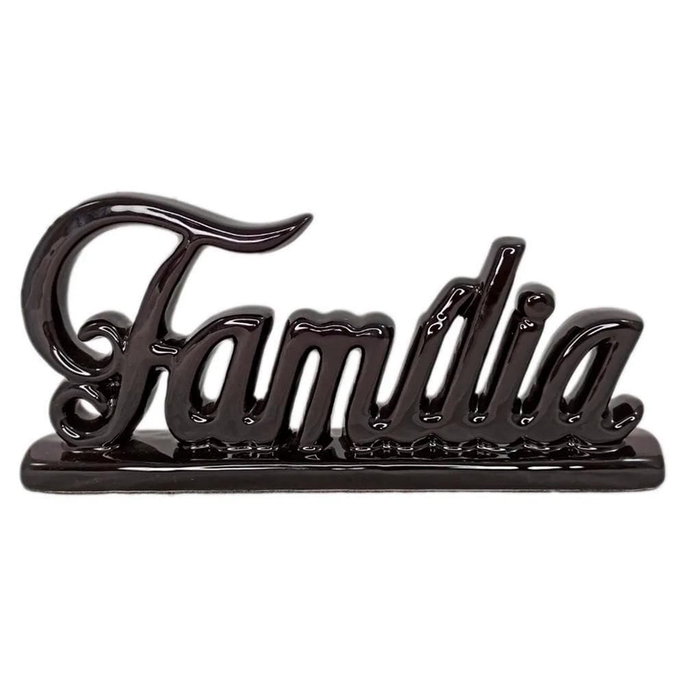 Palavra Família Em Cerâmica Decoração - Black