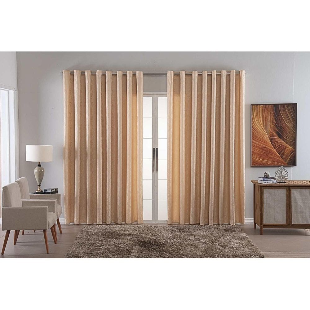 Cortina Sala Quarto Decoraçao Jacquard Em Tecido 5,00X2,80