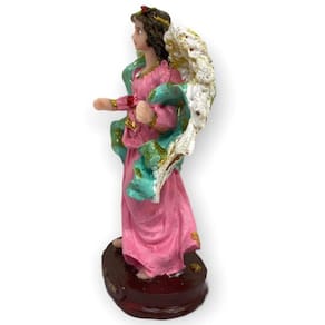 Imagem Anjo Da Guarda Rosa Em Resina 14 Cm