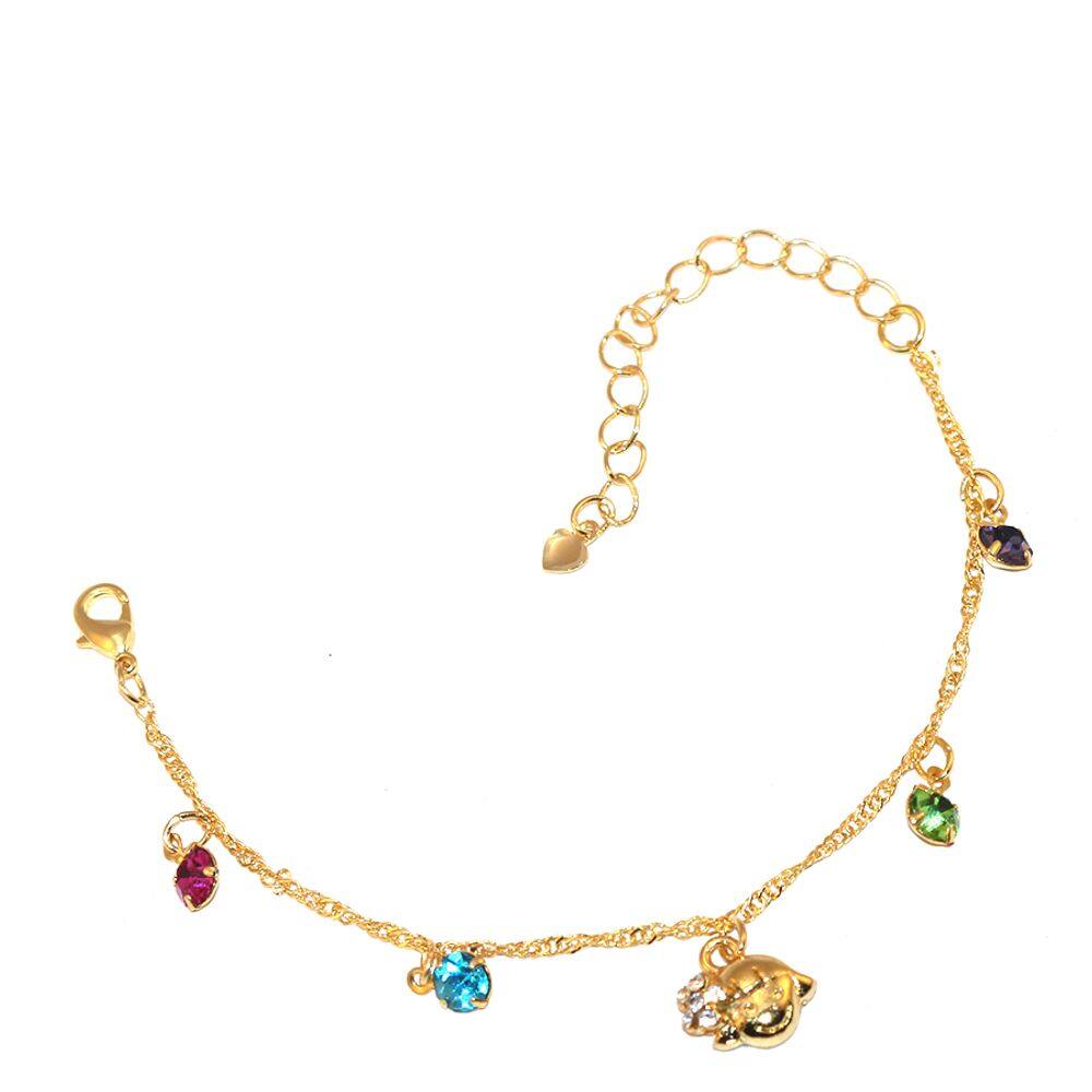 Pulseira Menina Criança Filha Com Cristais Folheado 18k