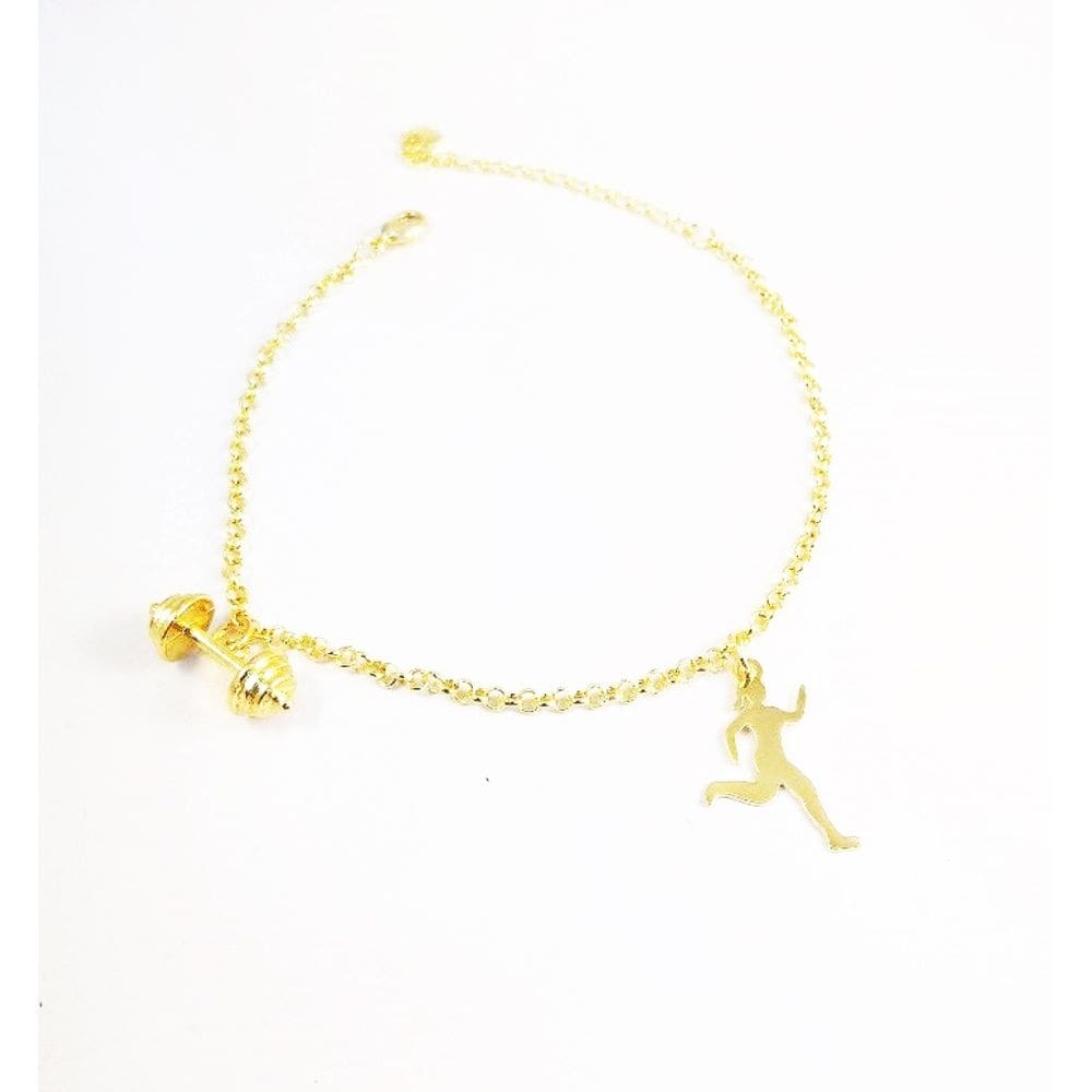 Pulseira Academia Esporte Fitness Folheado 18k