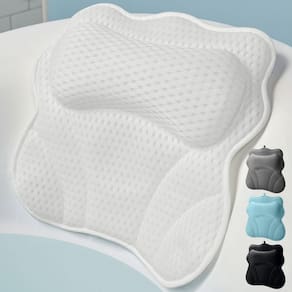Almofada de banho WonderFoam, acolchoada grossa, ergonômica para banheira branca