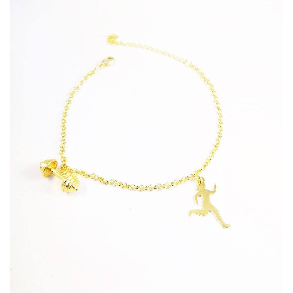 Pulseira Academia Esporte Fitness Folheado 18k
