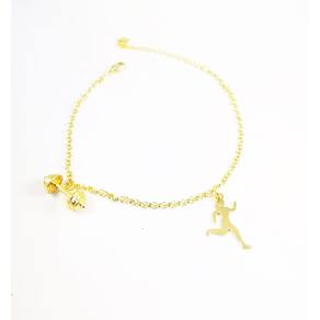Pulseira Academia Esporte Fitness Folheado 18k