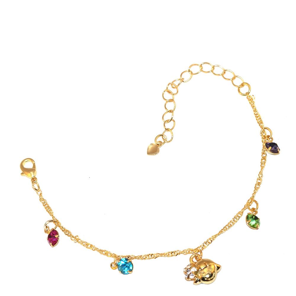 Pulseira Menina Criança Filha Com Cristais Folheado 18k