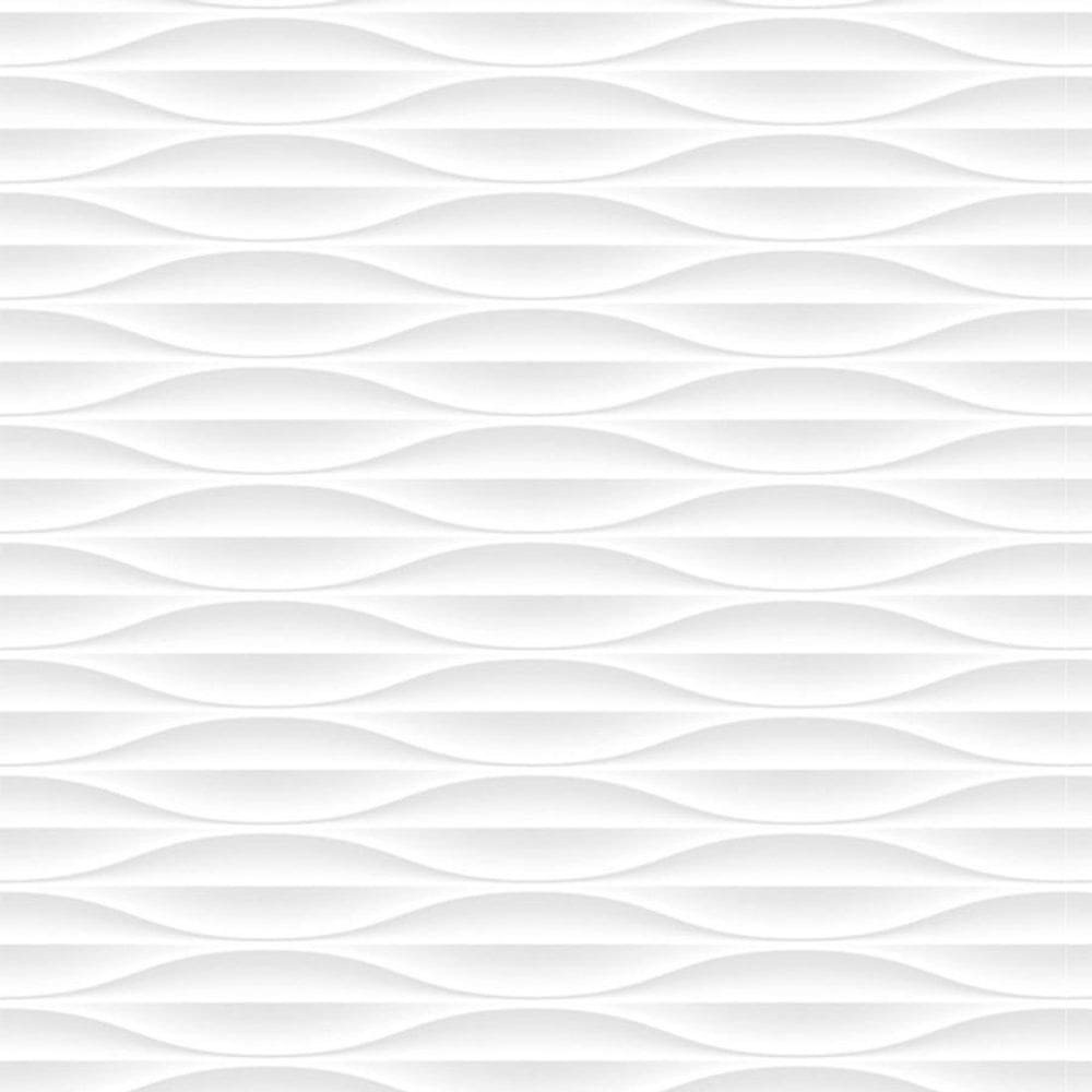 Kit 9 Rolos Papel De Parede Adesivo Ondulado Branco 3,0M