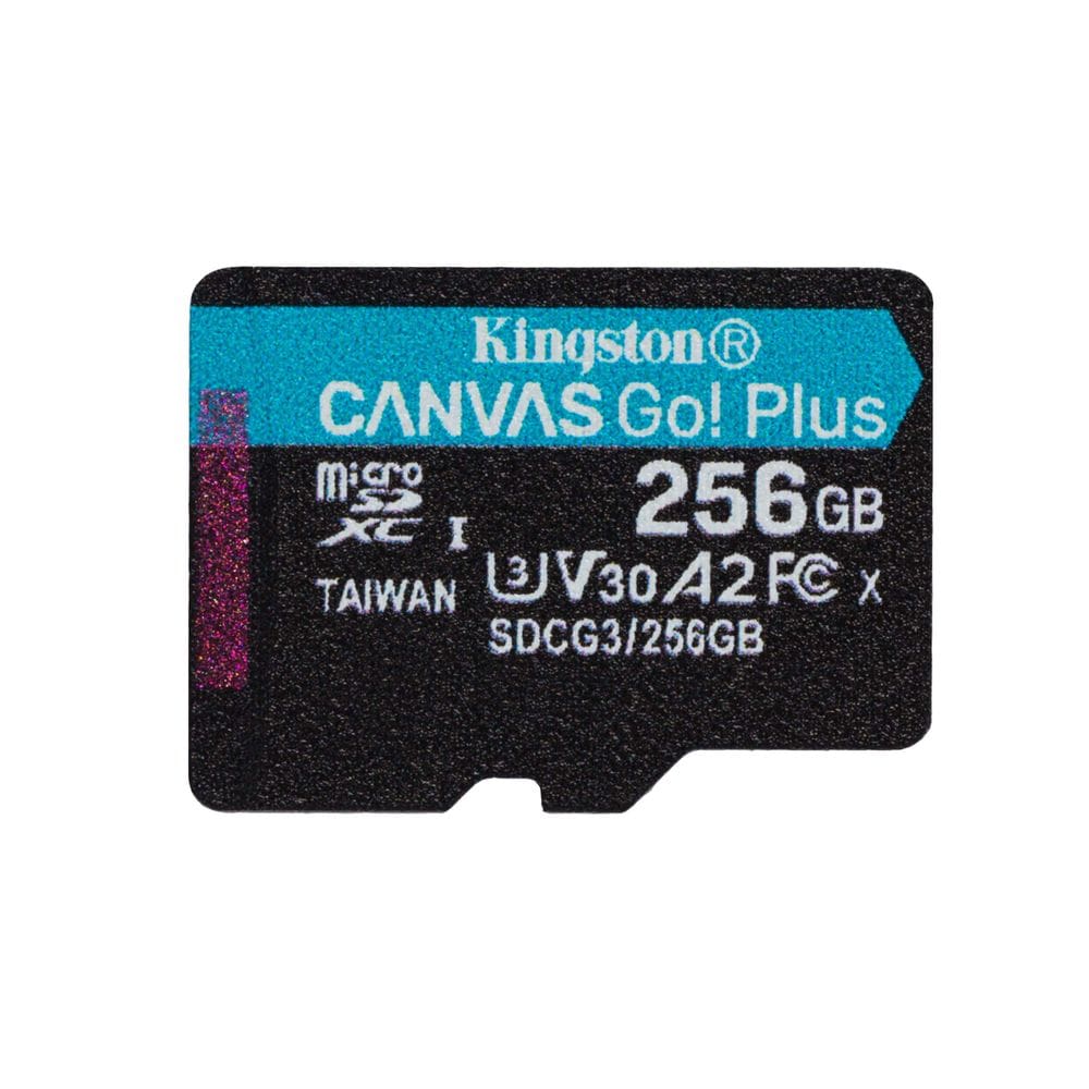 Cartão microSDXC Kingston Canvas Go Plus 256 GB UHS-I C10 U3 V30